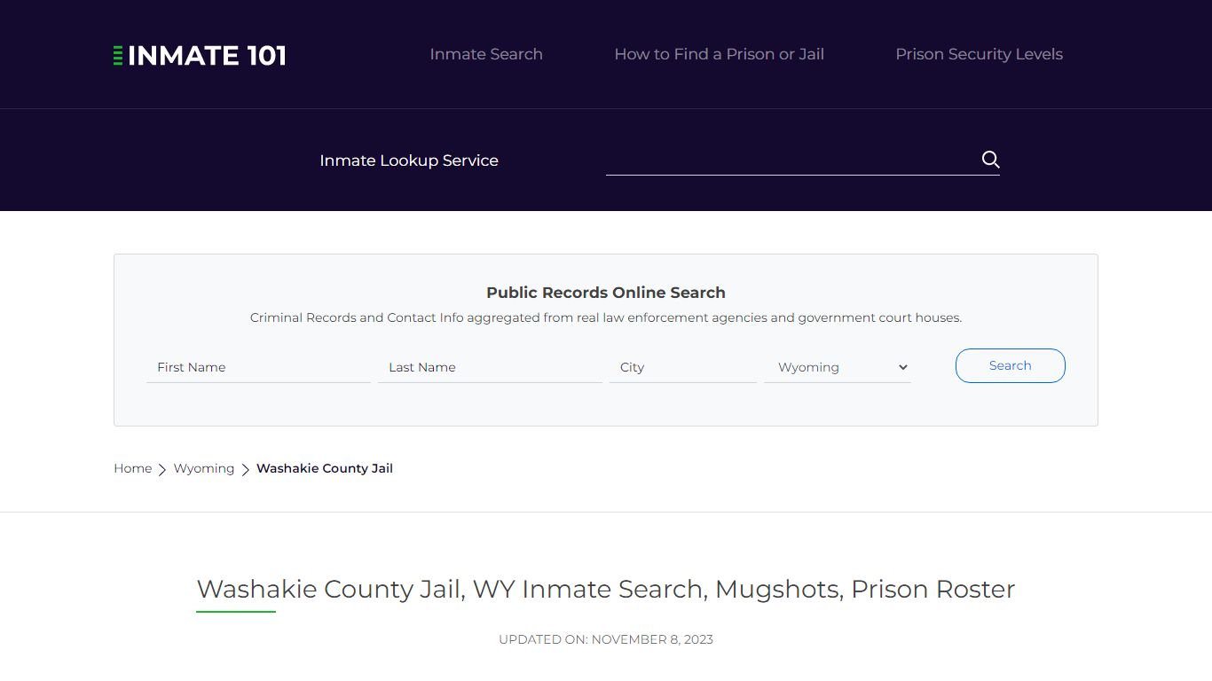 Washakie County Jail, WY Inmate Search, Mugshots, Prison Roster