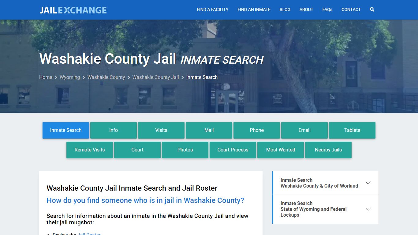 Inmate Search: Roster & Mugshots - Washakie County Jail, WY