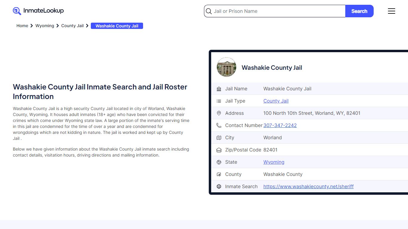 Washakie County Jail (WY) Inmate Search Wyoming - Inmate Lookup